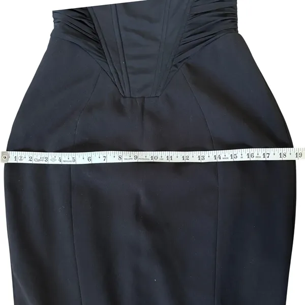 NWT‎ House of CB Fionula Strapless Feather Hem Midi Dress Size M Black - Image 9