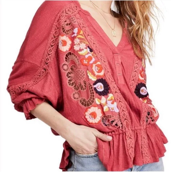 Free People Embroidered Top - Image 2