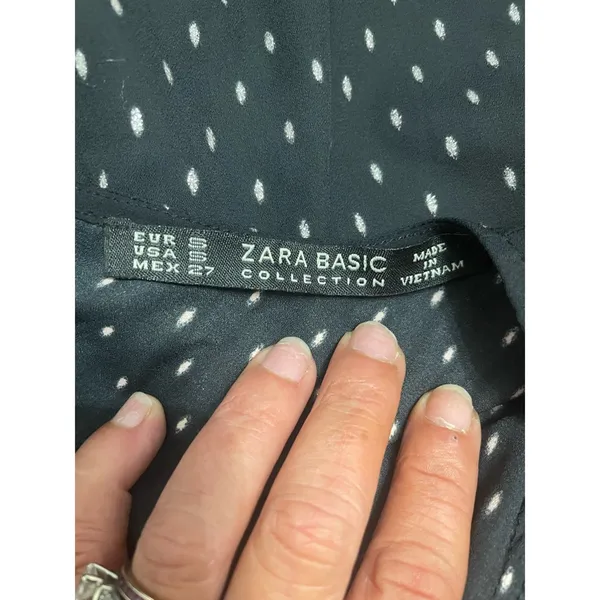 Zara Black Polka Dot Romper 3/4 Sleeve Romper Playsuit Size Small Retro Chic - Image 9