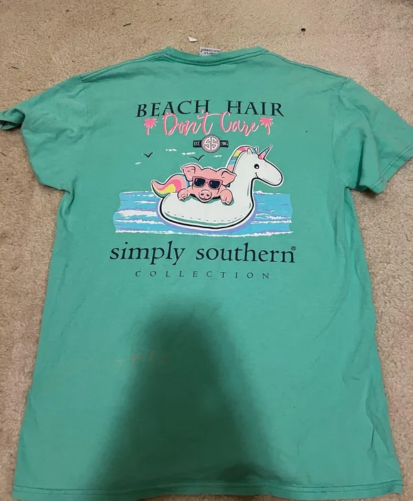 Blue/ Green Simply Southern T- Shirt - Image 3