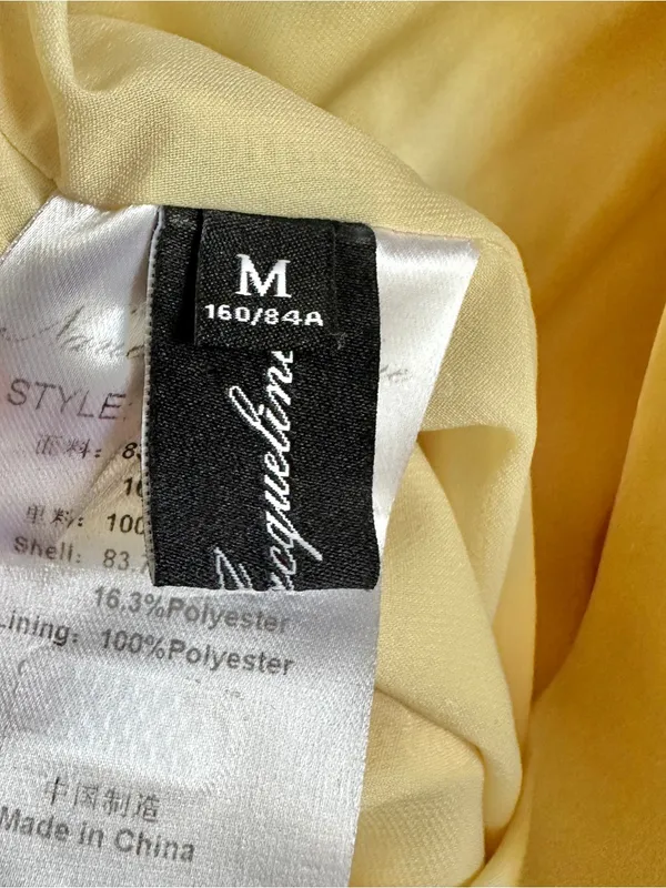 Nana Jacqueline Caroline Dress in Butter Yellow sz Medium - Image 9