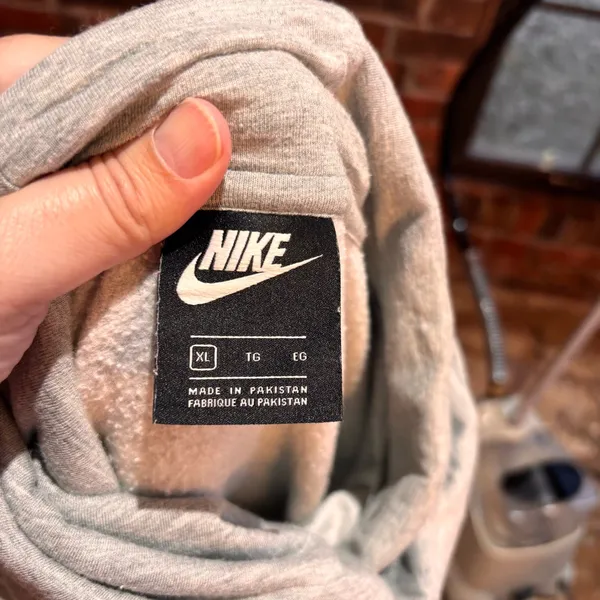 Nike womens club fleece funnel neck hoodie gray XL - Image 4
