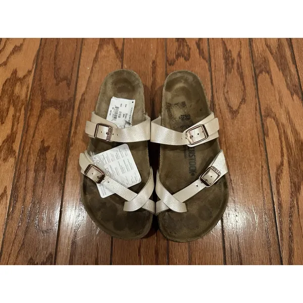 Birkenstock Mayari Graceful Pearl White Womens Birko-Flo EU 36 - Image 2
