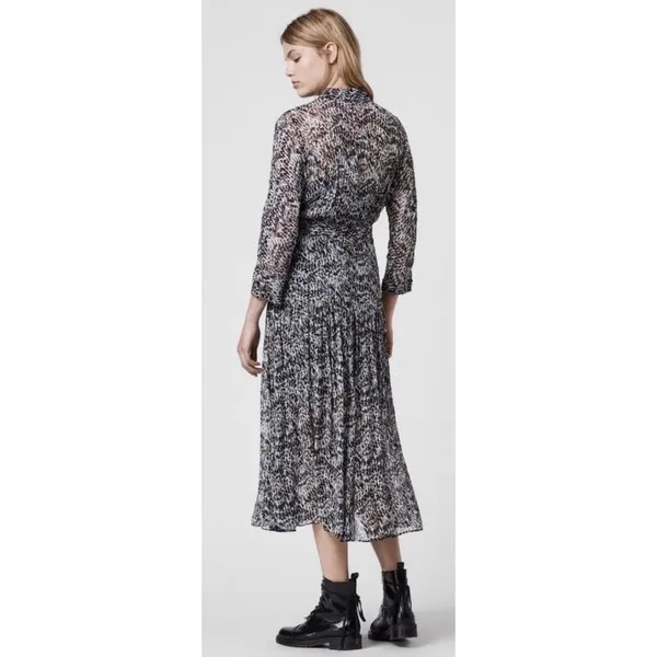 AllSaints Eley‎ Rosey dress featuring a sheer dark floral print Size 6 - Image 2