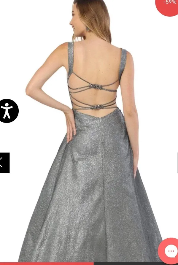 Beautiful Silver Prom Dress NWT - Image 2