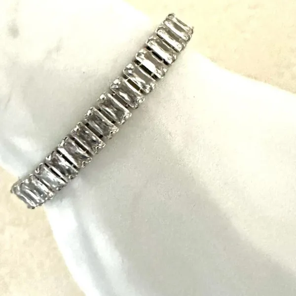 Faux diamond adjustable tennis bracelet Silver - Image 4