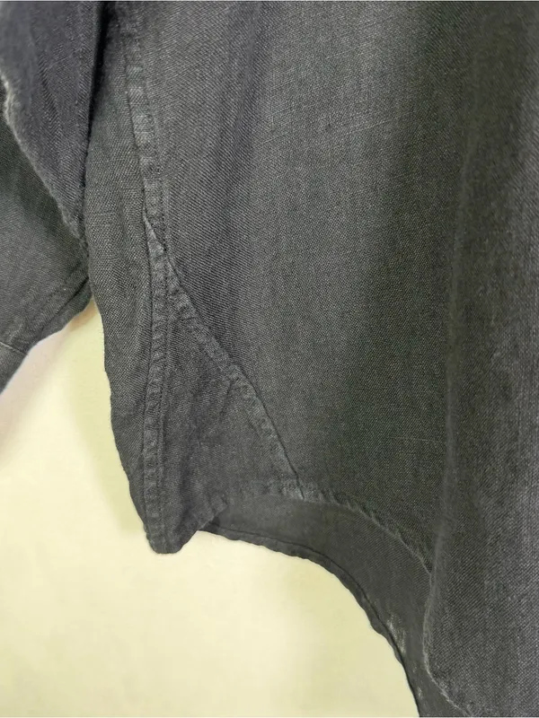Katharine Hamnett Nicola Women XS Black Linen Oversized Shirt Italy Quiet Luxury - Image 6