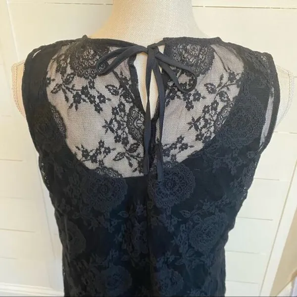 CAbi Date Night Black Lace Tunic Elegant Romantic Tank Style#942‎ S - Image 8
