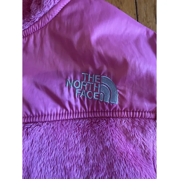 The North Face Jacket Womens Small Pink Soft Fleece Hooded Full Zip Outdoor - Image 6