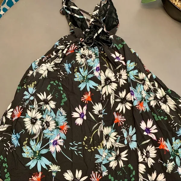 Boho Split Skirt Maxi Dress Black Size L - Image 6