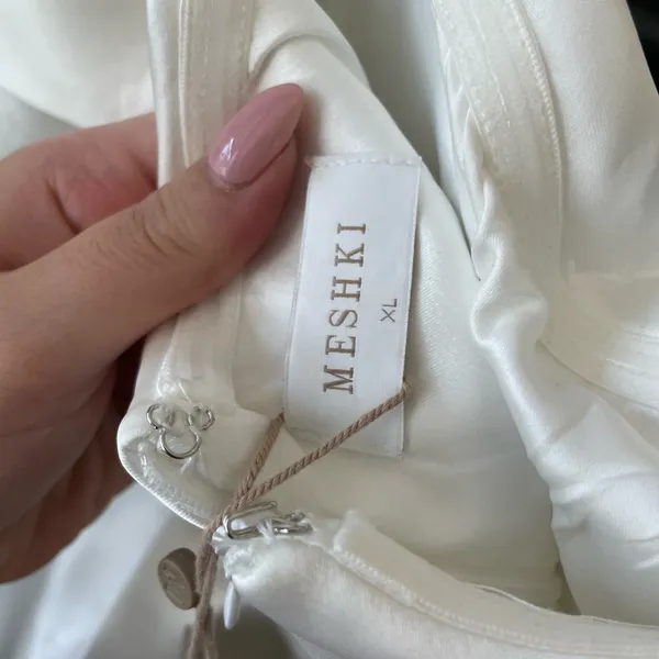 NWT Meshki White Satin Mini Eileen Dress - Image 5