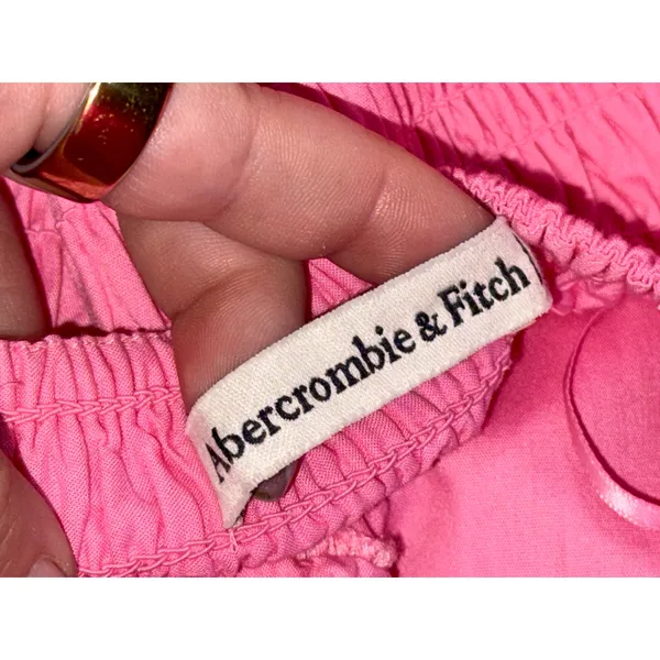 Abercrombie & Fitch Pink Ruffle Sleeveless Smocked Tiered Maxi Dress Womens Sz S - Image 3
