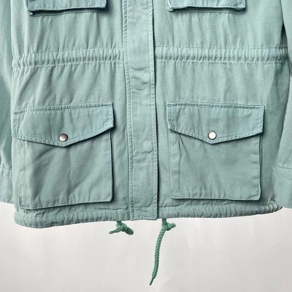 Urban Outfitters Cotton Hooded Barn Coat‎ Field Jacket in Sage Green Size Small - Image 3