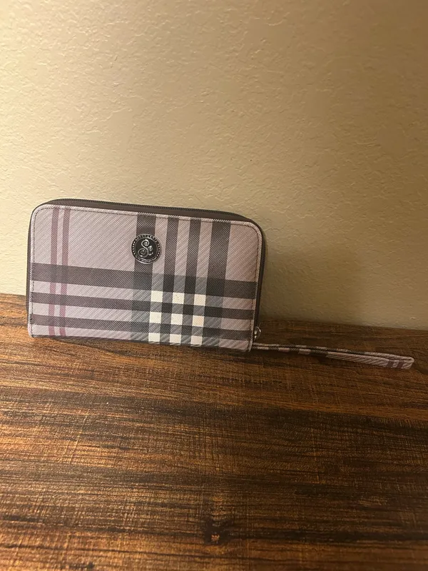 SAVVYCENTS plaid wristlet wallet Purple - Image 4
