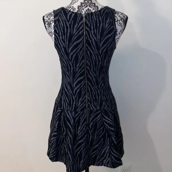 Free People Movement Zebra Print Chenille Textured Drop Waist Mini Dress Si… - Image 11