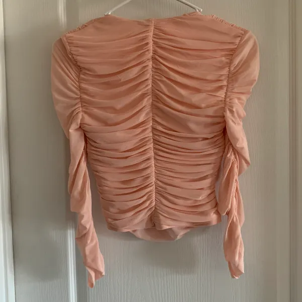Women’s XS Body Contour Light Pink Mesh Padded Cropped Top NWT - Image 5
