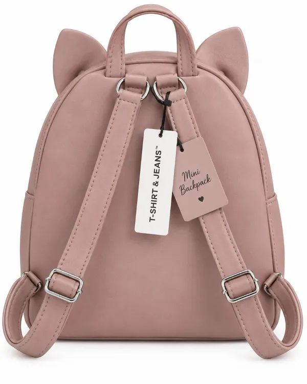 T-Shirt & Jeans Cat Perf Silhouette Backpack Mauve Plum NWT - Image 2