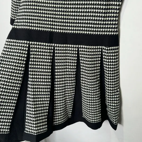 Lauren Ralph Lauren‎ Houndstooth Classic A-line Pleated Knee Length Dress Large - Image 8