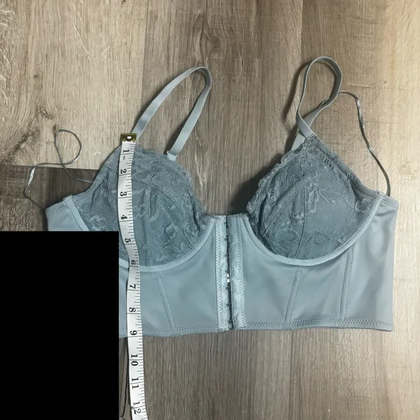 Garage Bustier Womens PS Medium Seafoam Combo Lace Bra Clasp Cropped - Image 7