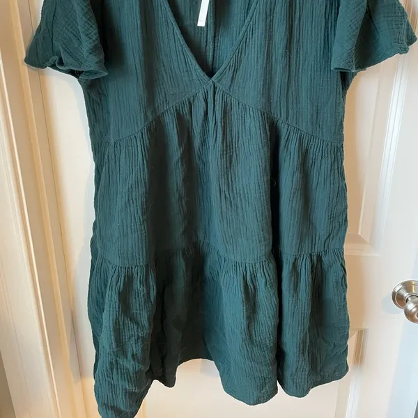 Madewell Teal V- Neck Mini Dress- NWT - Image 5