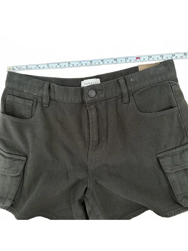 PacSun Mid Rise Cargo Shorts Forest Green NWT Size 28 - Image 6