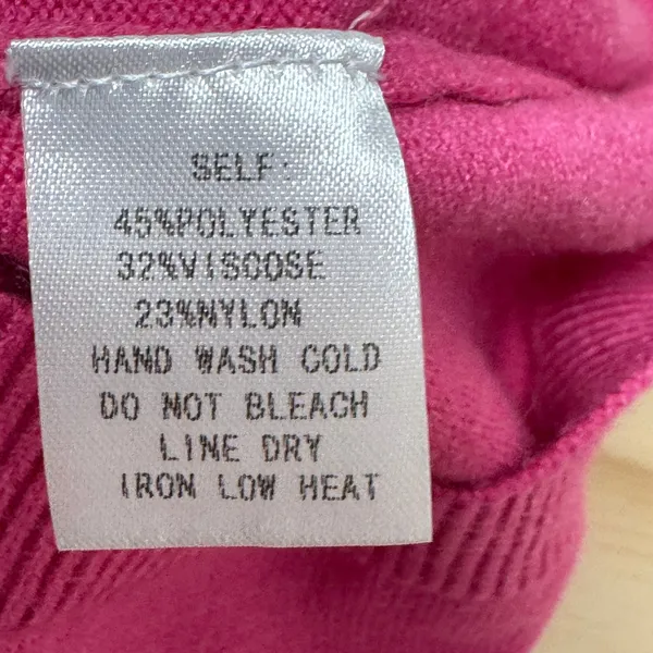 NWT FORE Pink Short Sleeve Asymmetrical Faux‎ Button Front Sweater T12708 Small - Image 8