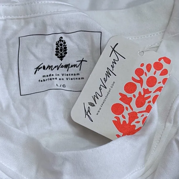NEW Free People Movement‎ Inspire Logo Court Tee Athletic Tennis Comfort White L - Image 8