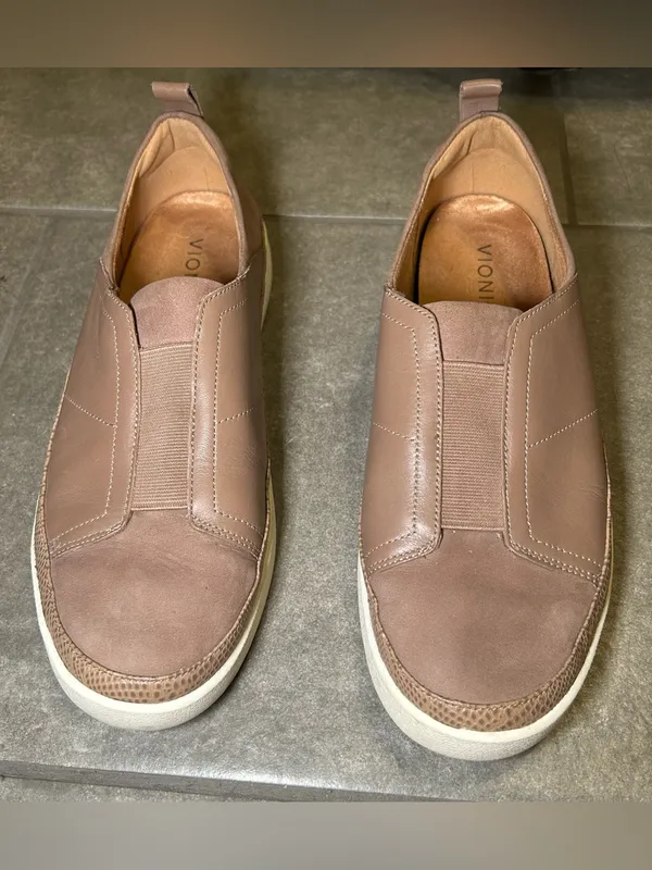 Vionic Zinah Neutral Leather Slip On Casual Comfort Sneakers Womens Shoe Size 10 - Image 4