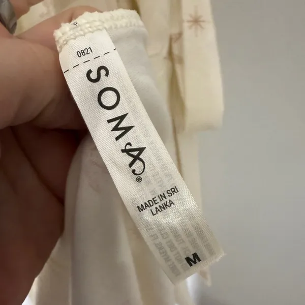 Soma White‎ Tan Star Robe Size Medium - Image 6
