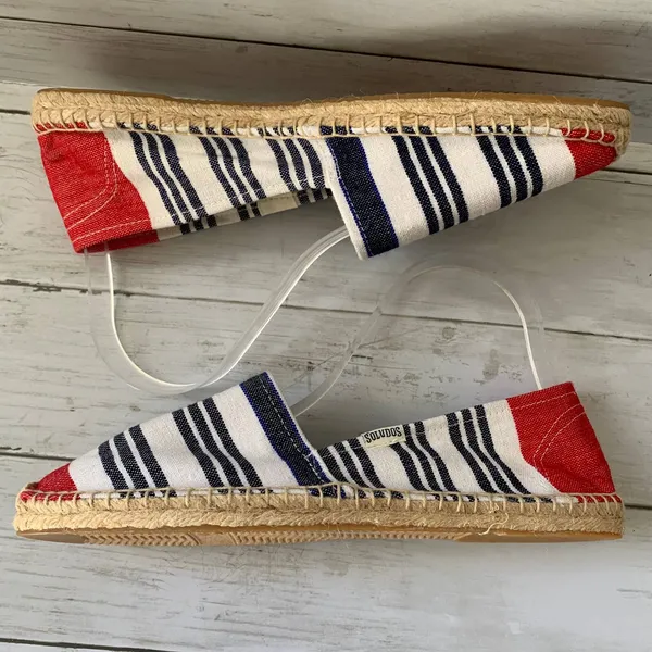 NEW Soludos x Lem Lem Espadrille Comfort Slip-On‎ Shoes in White/Cherry Red - Image 5