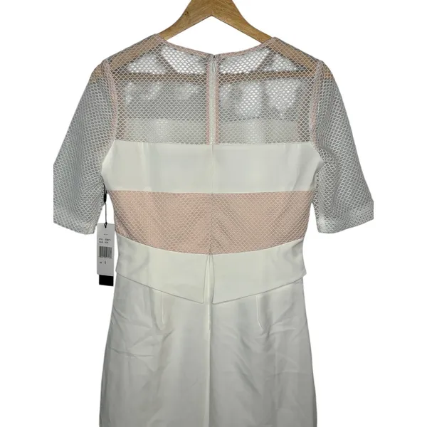 Jax Black Label Dress Women 6‎ Ivory Mesh Overlay Sheath Bodycon Formal NWT - Image 10
