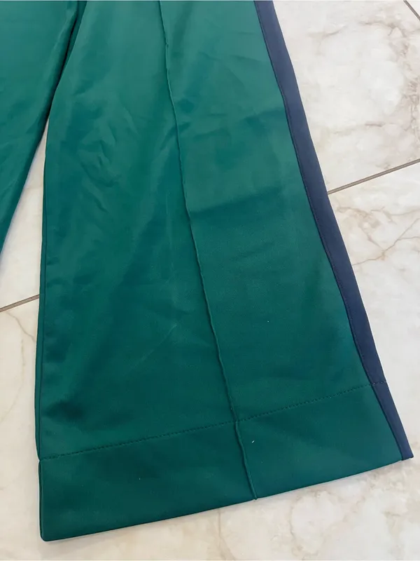 Zara Emerald Green Wide Leg Track Pants Size Medium - Image 3