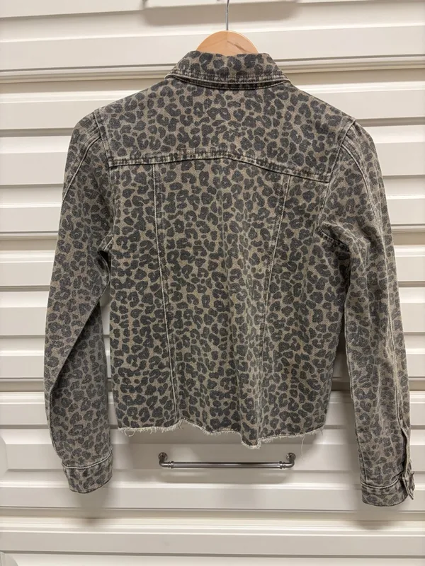 Mud Pie Leopard-Print Denim Jacket - Tan & Black - Image 4