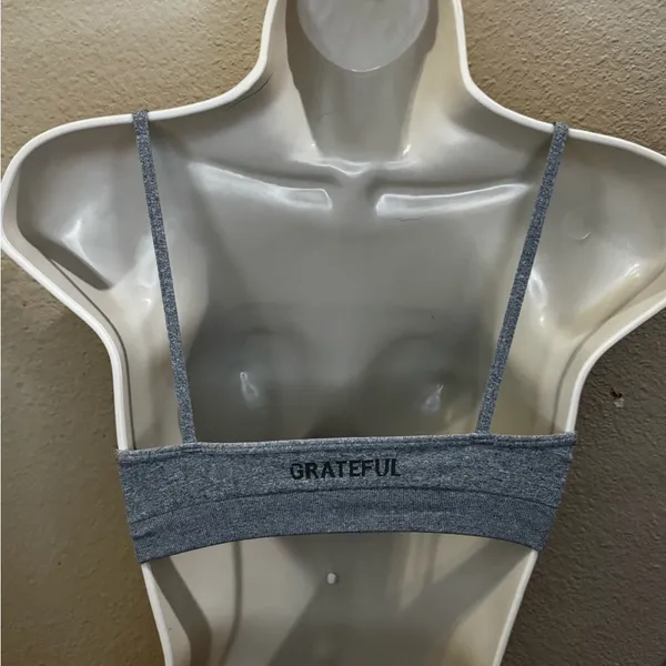 NUX Gray Strappy Bralette | Size S | New Without Tags - Image 8