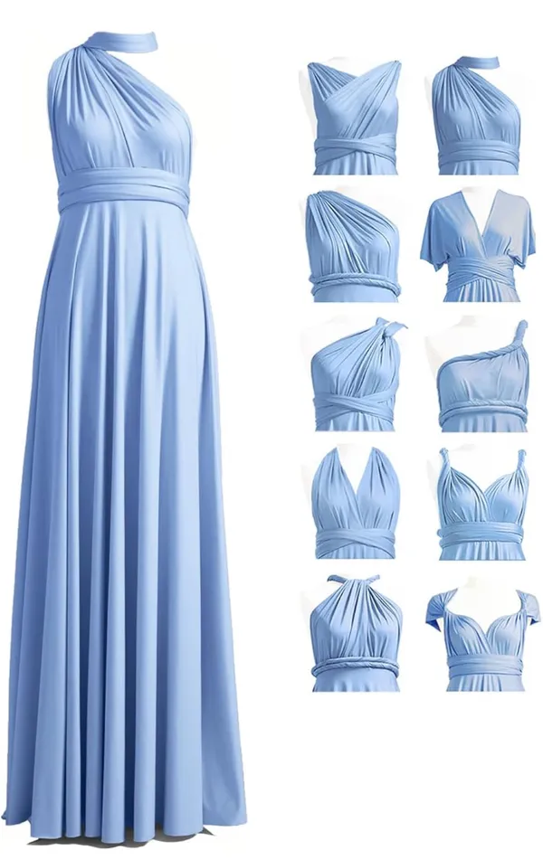 Women’s Baby Blue Formal Dress - Image 2
