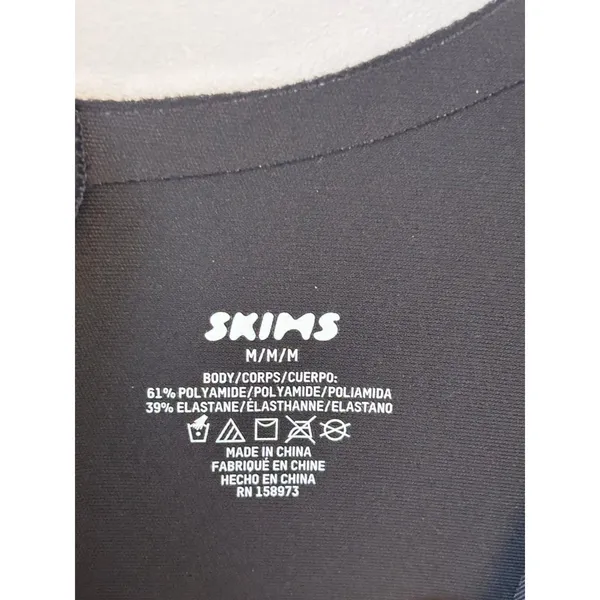 SKIMS Body NWT Unlined Plunge Mid Thigh Bodysuit - Onyx M ( SOLD OUT) - Image 6