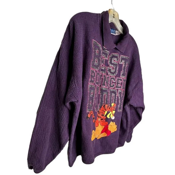 Vintage Disney Pooh Tigger Purple Shirt - Image 3