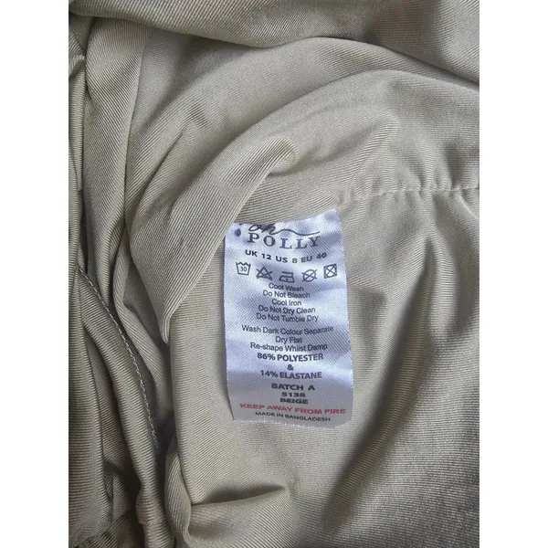 Oh Polly Beige Ruched Halter Neck Bodycon Mini Dress US 8‎ Party Clubwear - Image 5