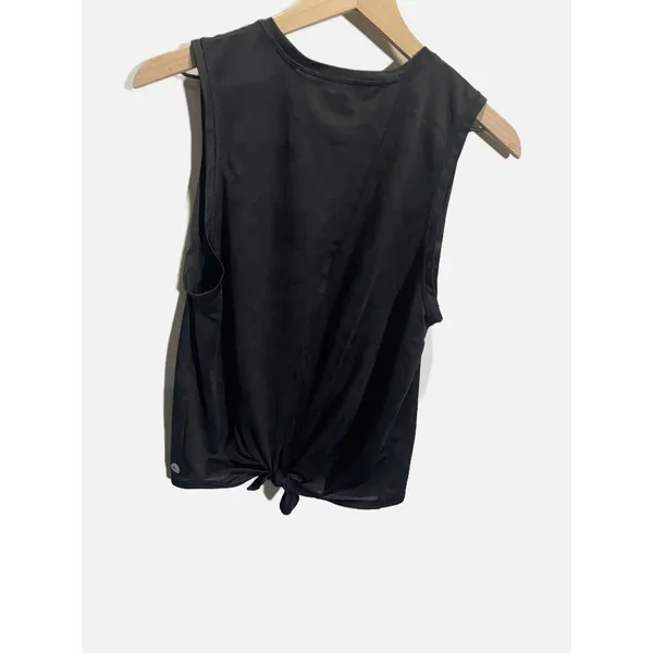 X by Gottex Tank Top Womens Medium Black Camo Mesh Tie Back Activewear Gym Yoga‎ - Image 4