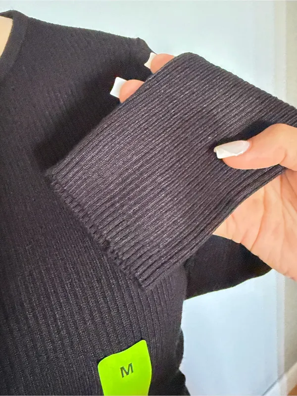Primark Black Ribbed Button-Up Cardigan - Image 3