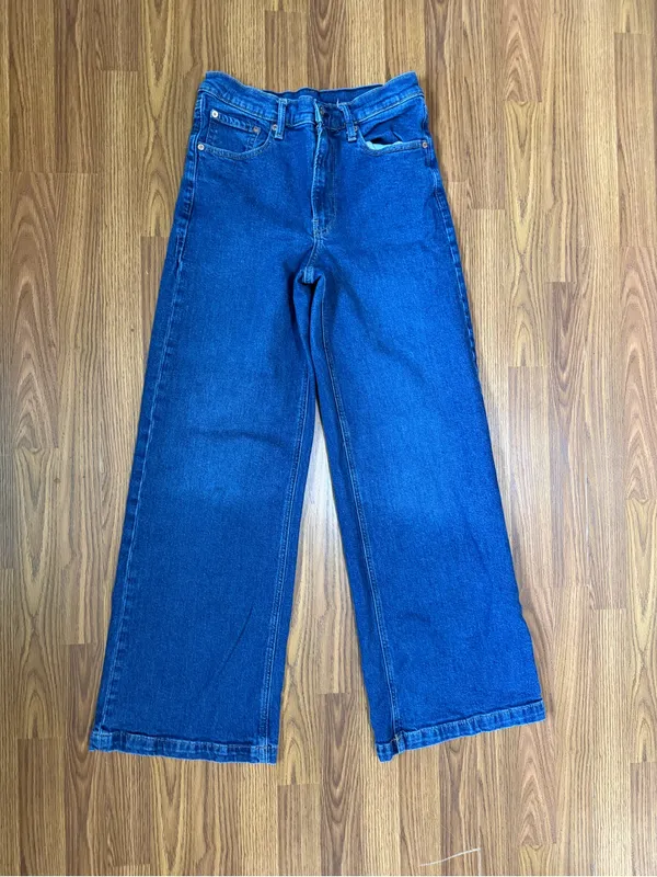 Gap Stride High Rise Wide-Leg Boho Medium Wash Jeans Size 28/6R - Image 2