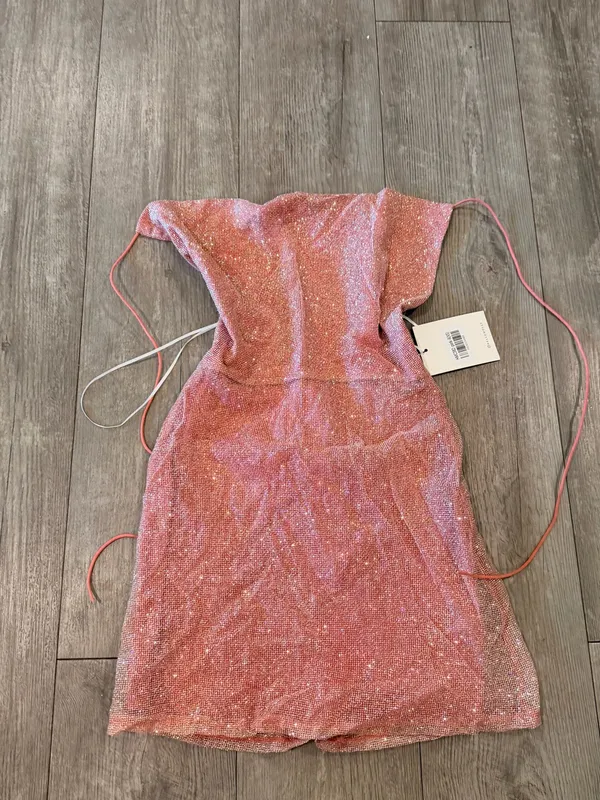 Hello Molly Glitter Pink Strapless Mini Dress - Image 2