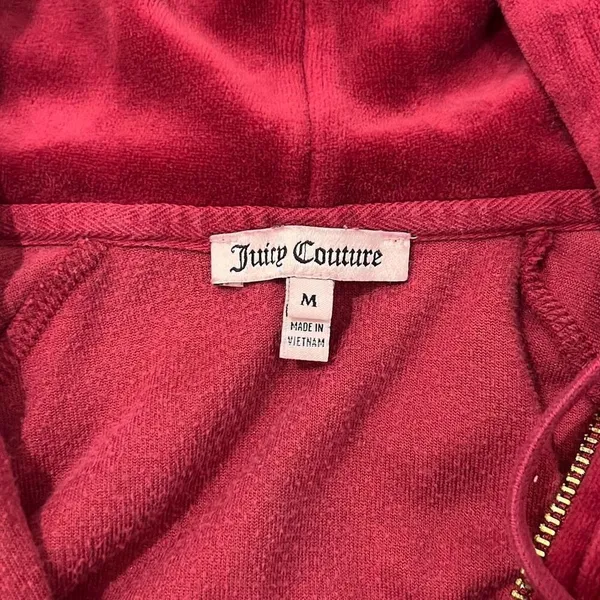 Juicy Couture Vintage Red Zipup‎ Size Medium - Image 2