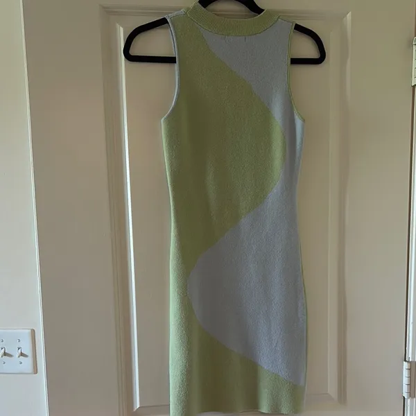 Colorblock Sleeveless Dress Green - Image 3