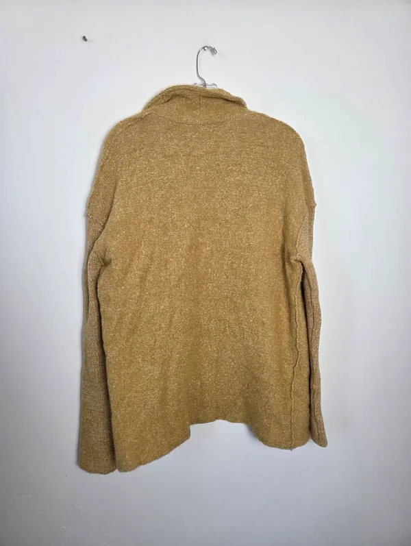 Cynthia Rowley Wool Blend Cardigan Shawl Collar Sweater Golden Mustard Small - Image 7