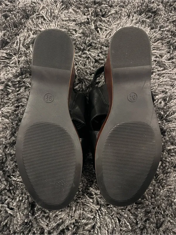 🌺Universal Threads NAOMI WOOD WEDGE BLACK SANDALS SIZE 9.5🌺 - Image 6