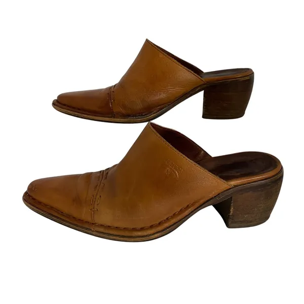 PIKOLINOS Slip On Slide Sandals Clogs Women's Size 37 Leather Cognac‎ - Image 13