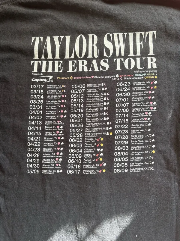 Taylor Swift Eras Tour T-Shirt Black - Image 4