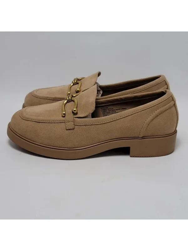 Torrid Clean Faux Suede Chunky Buckle Platform Tan Loafers Size 10 WW - Image 2