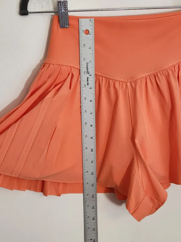Aerie OFFLINE Real Me Coral Pleated Flowy Shorts Size Medium NWT - Image 7